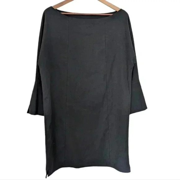 Melow par Melissa Bolduc Dress Black Wool Blend Boat Neck Women's size Large - Picture 2 of 10